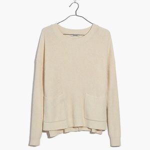 Cream Knit Madewell Sweater with pockets